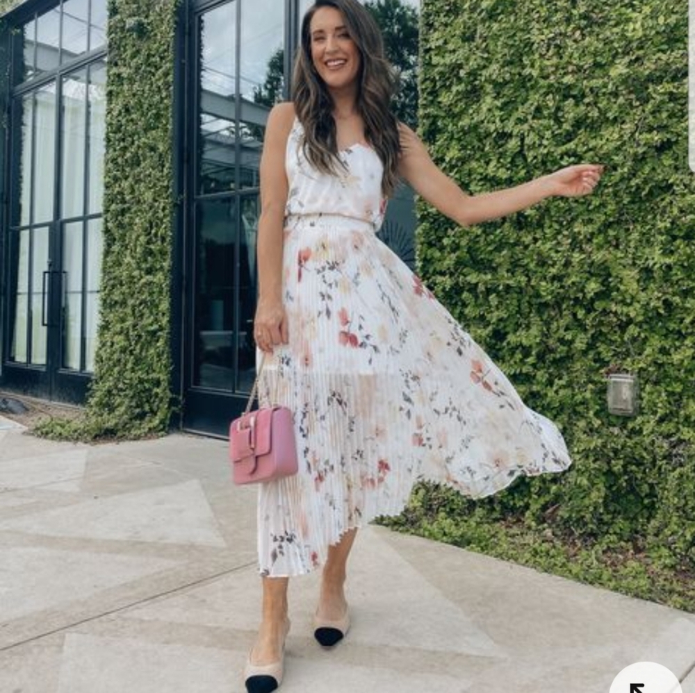 White House Black Market White Floral Dress